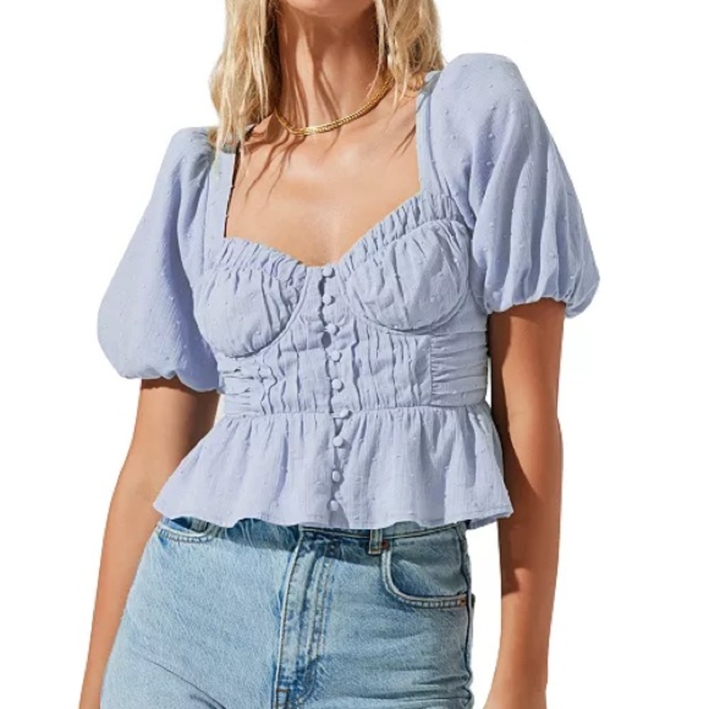 ASTR the label Clairemont top in periwinkle